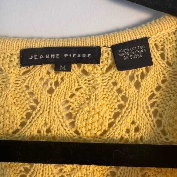 JEANNE PIERRE Yellow V-Neck Sweater size Mediun - Picture 2 of 4
